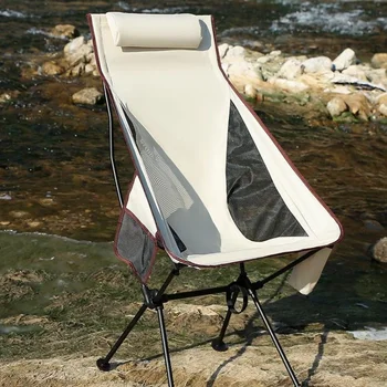   Открытый складной стул из алюминиевого сплава, дышащий стул для рыбалки, портативный стул со спинкой на пляже
