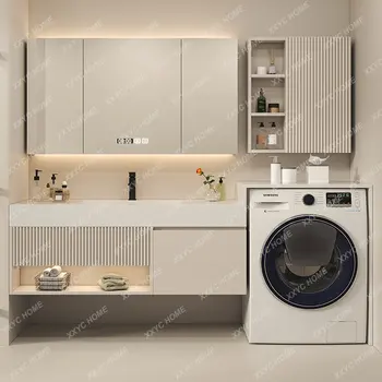  Универсальный шкаф Комбинированный каменная плита Шкаф для ванной комнаты Бесшовный керамический умывальник