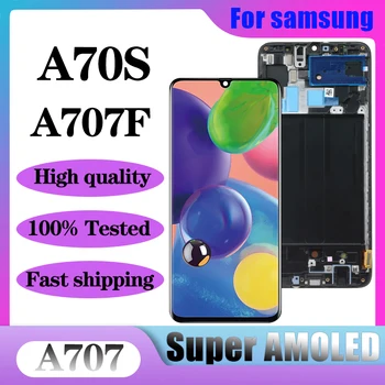  6.7 '' SUPER AMOLED ЖК-дисплей для Samsung A70s A707 A707F A707FD ЖК-дисплей сенсорный экран дигитайзер в сборе с рамкой