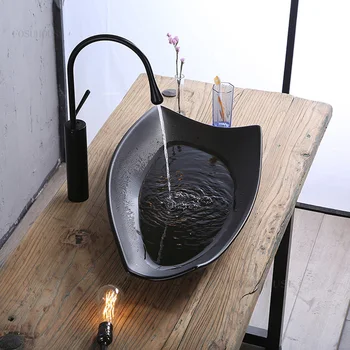  матовые черные раковины для ванной комнаты современные бытовые умывальники индивидуальность унитаз для мытья над столешницей раковина для кухни n