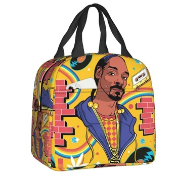   Custom Hip Hop Snoop Dogg Lunch Bag Женский теплый охладитель изолированный ланч-контейнер для детей Школьная работа Пикник Еда Большие сумки