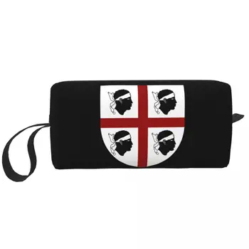  Кавайный флаг Сардинии Четыре мавра Дорожная сумка для туалетных принадлежностей Италия Сардиния Герб Косметический органайзер для макияжа Хранение Dopp Kit