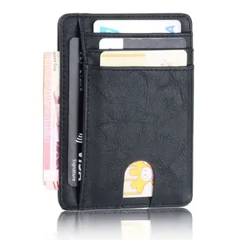   тонкий RFID блокирующий кожаный кошелек держатель кредита кошелек кошелек деньги для мужчин и женщин 2020 модная сумка 11,5x8x0,5 см