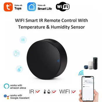  Tuya WiFi Smart IR Пульт дистанционного управления Датчик температуры и влажности для кондиционера TV AC Работа с Alexa Google Home Voice