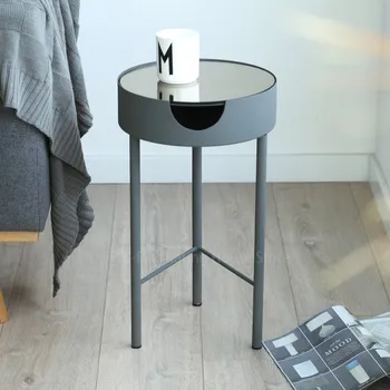  Скандинавский современный приставной столик Диван для гостиной Угловой журнальный столик Круглая прикроватная тумбочка Креативная мебель для гостиной