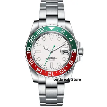  Custom 40 мм Сапфир NH35 8215Автоматические механические наручные часы со стерильным циферблатом Стерильный циферблат Керамические 10-барные светящиеся спортивные мужские часы
