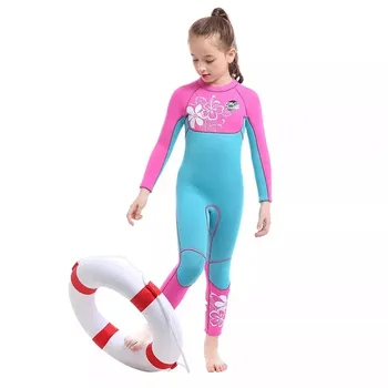  3 мм Неопреновый гидрокостюм для девочек Водолазный костюм Толстый Морозостойкий Солнцезащитный Гидрокостюм Цельный Комплект Женский Гидрокостюм Неопреновый Водолазный Костюм