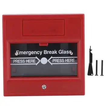   Кнопка сигнализации разбития стекла Ручной сброс Огнеупорный красный для системы безопасности эвакуационной двери