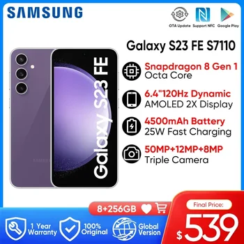  2023 Samsung Galaxy S23 FE S7110 Snapdragon 8 Gen 1 Восьмиядерный 6,4 дюйма 120 Гц AMOLED 2X Дисплей 50 МП Тройная камера для Galaxy Buds 2