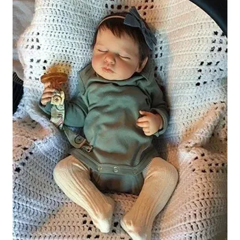  49 см Loulou Новорожденная кукла Reborn Спящий Мягкое приятное тело Реалистичная 3D-кожа с видимыми венами Высококачественная кукла ручной работы