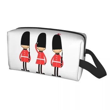  Custom Cartoon British Soldiers Travel Косметичка для женщин Великобритания Лондон Туалетные принадлежности Органайзер для макияжа Lady Beauty Storage Dopp Kit
