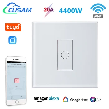  Tuya Smart Switch WiFi 20A Автоматический выключатель для освещения бойлера Водонагреватель Кондиционер Работает с Alexa Google Home Siri