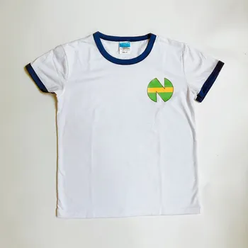  Японское аниме Капитан Цубаса Нанкацу Футболка с принтом логотипа Цубаса Озора Косплей Унисекс Белая хлопковая футболка для детей