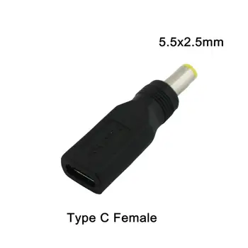  1x USB 3.1 Type C Гнездовой разъем на DC 5,5 мм x 2,5 мм Штекер Разъем адаптера питания для зарядки Прямой