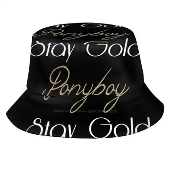  The Outsiders Складная панама-ведро Кепка The Outsiders Цитаты Литература Ponyboy Golden Stay Gold Black White Drawstring
