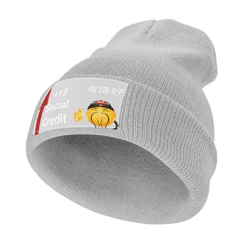  + 15 Социальный кредит MemeCap Вязаная шапочка Новый в шляпе Большой размер Шляпа Женщины Пляжная мода Мужская