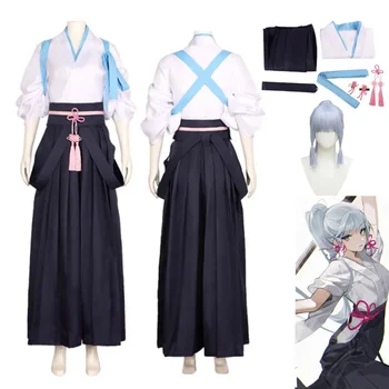  Disfraz de Genshin Impact para mujer, Kimono de Cosplay de Anime, ropa de Kendo, peluca de princesa Ggret, sombrero