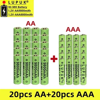  1,2 В, никель-водородная аккумуляторная батарея AA+AA, 9800 мАч и 8800 мАч, обычно используется для мышей, игрушек, пультов дистанционного управления и т. Д.