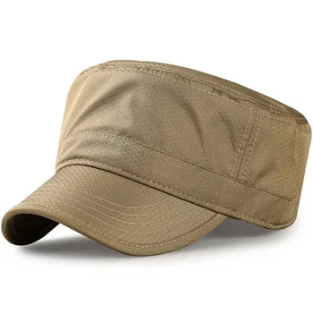  Olokele Быстросохнущая военная кепка для мужчин Шляпа от солнца с плоским верхом Big Bone Plus Size Summer Mesh Trucker Caps Dad Hat Регулируемая 55-63 см