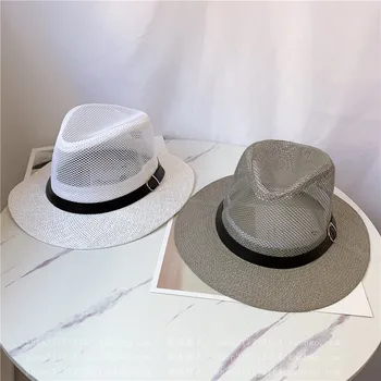   10 шт./лот оптовая продажа горячая классическая британская летняя дропшиппинг полый пояс бумажные федоры кепка мужчины женщины панама джаз шляпа