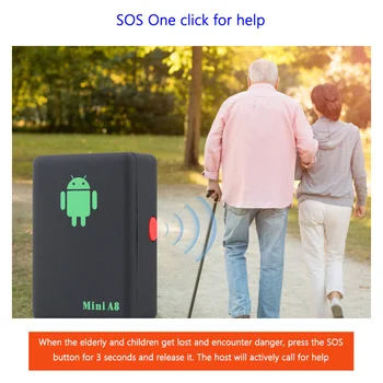   Устройство защиты от потерь для пожилых людей и детей Интеллектуальный прецизионный позиционер A8 SOS Один клик для помощи GPS-локатор Запрос трека
