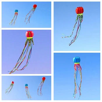  бесплатная доставка 8 м медузы воздушные змеи летающие игрушки для детей воздушные змеи линия на открытом воздухе спорт пляжные воздушные змеи катушка ветер дракон летающий орлиный воздушный змей