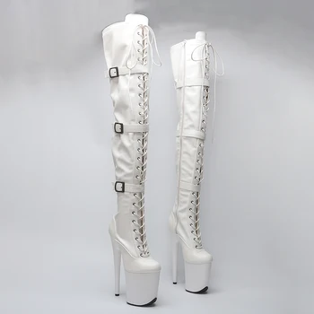  Leecabe 20 см / 8 дюймов матовый верхний женский новый дизайн экстремальный высокий каблук эротический танец на коленях стриптизерша обувь бедра высокие сапоги 5K