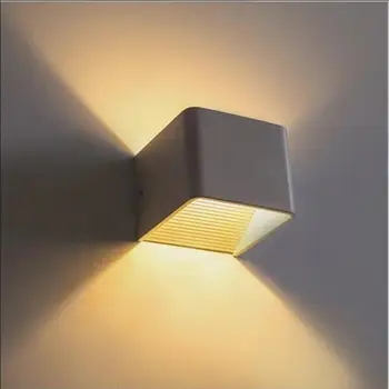   светодиодный настенный светильник с регулируемой яркостью 10 Вт 15 Вт 20 Вт AC85-265 В Современная простая спальня Крытая столовая Освещение коридора Алюминиевый материал