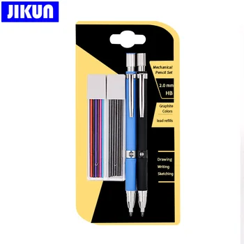  JIKUN 2,0 мм Набор механических карандашей HB Автоматические карандаши с цветными карандашами Поводки для школьных ручек Канцелярские принадлежности Канцелярские принадлежности Kawaii