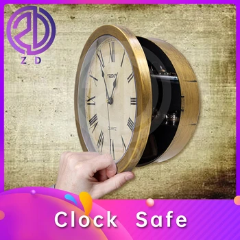  clock сейф настоящие часы визуальное замешательство ящик разблокировки имеют 3 отсека секрет скрытые подсказки для хранения реквизит для побега из игровой комнаты