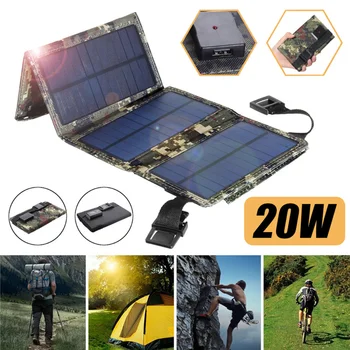  20 Вт Солнечная складная сумка 8 Вт 5 В USB Открытый мобильный телефон Портативное солнечное зарядное устройство Зарядная плата