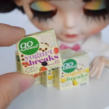  5 коробок 1/6 Кукольный домик Миниатюрный йогурт Йогурт Брейки Модель Притворная Игра Кухня Кукла Еда для Blyth OB11 Аксессуары для куклы