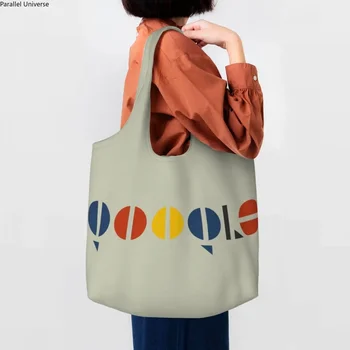  Bauhaus Color Block Геометрическая линия Современные сумки для покупок в продуктовых магазинах Холщ Шоппер Плечо Сумка Большая емкость Портативная сумка
