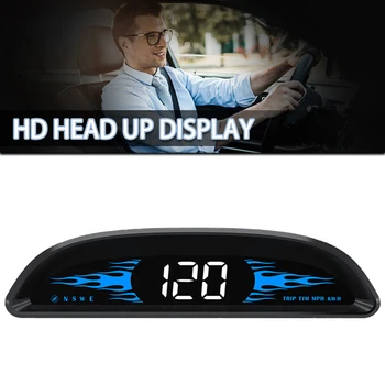   Дисплей автомобильного цифрового спидометра Универсальный автомобильный HUD Проекционные дисплеи Сигнализация превышения скорости, установленная на приборах автомобиля