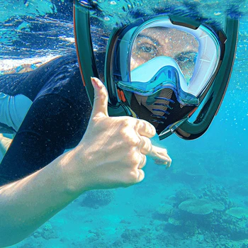  Дети Взрослый дайвинг Уход Подводный респиратор Очки Полнолицевая маска для подводного плавания Подводная охота