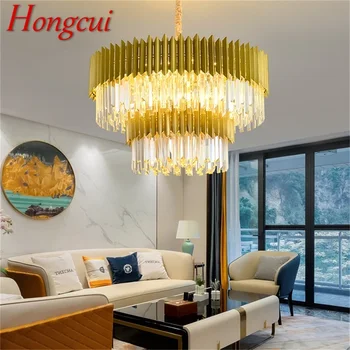  Hongcui Золотая роскошная люстра Лампа Постмодернистский подвесной светильник Домашние светодиодные декоративные для гостиной Столовая