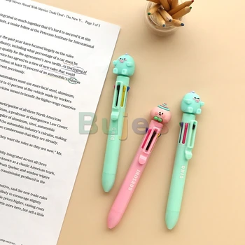   PINKFOOT Маленькая фигурка 8 цветов в одной ручке, масляная цветная ручка, шариковая ручка, быстросохнущая чернильная ручка с головкой пули, обычно используемая офисная посадка