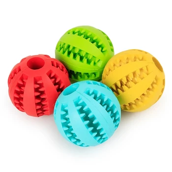   Красочные игрушки для собак Игрушка Забавный интерактивный мяч для эластичности Собака жевательная игрушка для собаки Зуб Чистый мяч из еды Сверхпрочный резиновый мяч