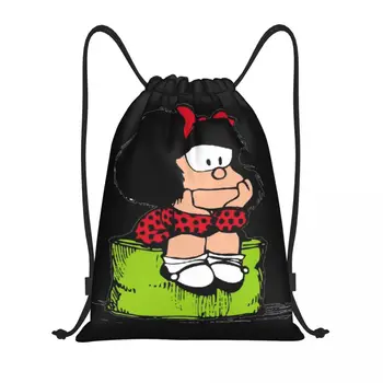  Mafalda Thinking Кулиска Рюкзак Спортивная спортивная сумка для мужчин и женщин Quino Comic Cartoon Training Sackpack