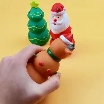  Интерактивная рождественская игрушка для домашних животных, устойчивая к укусам, чистка зубов, встроенная звуковая пищалка, резиновая игрушка для собак