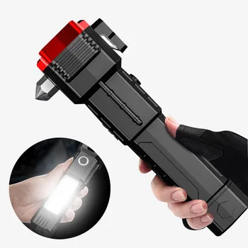  Многофункциональный светодиодный фонарик COB Предохранительный молоток Спасательная зарядка USB с магнитом Аварийный спасательный фонарик для кемпинга