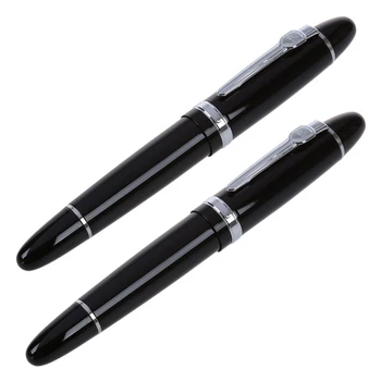  2X 159 Черная и серебряная перья M Перьевая ручка толстая для подарков и украшений США