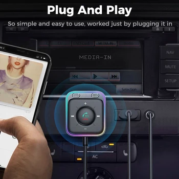  Bluetooth-совместимый автомобильный адаптер 5.3 Улучшенный MP3-плеер Два микрофона Авто Аудио Стерео Шумоподавление 3,5 мм для авто