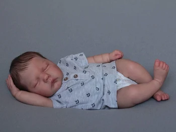  NPK 19-дюймовая кукла Willa Reborn с мягким телом уже окрашена Готовая спящая кукла 3D Живопись с волосами корня руки