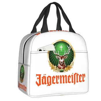  Jagermeister Logo Термоизолированная сумка для ланча Женщины Многоразовый контейнер для ланча для работы Школьные путешествия Многофункциональная коробка для еды Bento