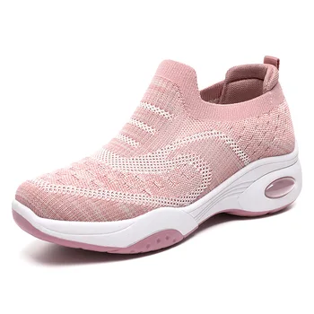  2023 Женская повседневная обувь Slip on Mesh Летние дышащие кроссовки Легкие балетки Прогулки на открытом воздухе для женского бега 