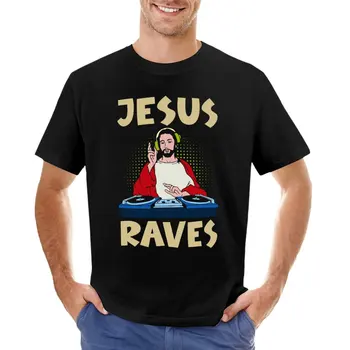  Забавный DJ Jesus Raves Футболка на заказ милые топы быстросохнущие мужские винтажные футболки