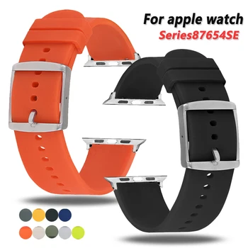  Силиконовый ремешок для часов для Iwatch 7 8 6 SE 5 4 40 мм 44 мм Спортивный ремешок для Apple Watch 45 мм 41 мм 38 мм 42 мм Браслет Ремень Аксессуары
