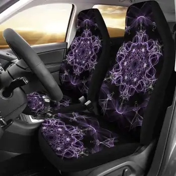  Мандала Чакра Фиолетовые Автомобильные Чехлы | Преобразите свой автомобиль! 202820, упаковка из 2 универсальных защитных чехлов для передних сидений