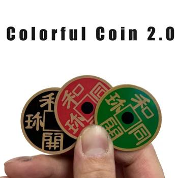  Красочная монета 2.0 (версия Моргана)Волшебные трюки Изменение цвета от одной монеты до трех Исчезновение Магия крупным планом Трюк Реквизит Смешной